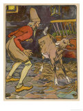 Man and a Goat Confront Each Other
