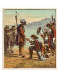 Buy Charles II Lands at Dover and is Saluted as King of England by General Monk Who Kneels Before Him at AllPosters.com