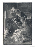 Buy Young Woman Reads Aloud by the Fire While an Older Woman Listens Attentively at AllPosters.com