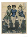 Buy Three German Ladies Sit on the Step of Their Bathing Machine at AllPosters.com