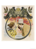 Buy Man in Top Hat Lights His Cigarette from That of His Female Companion at AllPosters.com