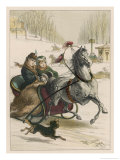 Buy Two Spanish Ladies Go for a Sleigh Ride Accompanied by Their Dog at AllPosters.com