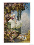 Buy The Stepdaughter Makes the Feathers Fly Causing a Snowstorm on the Earth Below at AllPosters.com