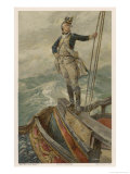 Buy Captain of the Royal Navy Stands on the Taffrail on the Poop Deck of His Vessel at AllPosters.com