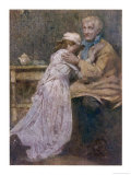 Buy The Daughter is Comforted by Her Father When She Learns That She Will Have to Leave the Village at AllPosters.com