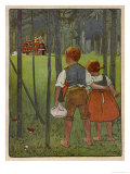 Buy Hansel and Gretel See a Pretty Cottage in the Distance and Think They Might Shelter There at AllPosters.com