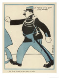 French Agent de Police Politely Encourages a Member of the Public to Move Along There!