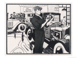 Buy Examining a Carburettor in a Garage at AllPosters.com