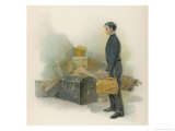 The Page-Boy at the Savoy Hotel London Handles Guests' Luggage