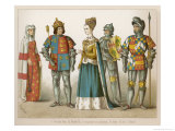 Clothing of English and Scottish Royalty a Lady of Rank and a Knight and an Earl in Full Armour