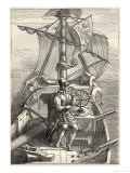Ferdinand Magellan (Fernao de Magalhaes) Portuguese Navigator on the Deck of His Caravel