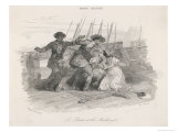 Buy Bullying Pirate Attacks a Young Woman with a Long Bladed Knife at AllPosters.com
