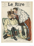 Edward VII French Cartoon of Edward Having His Crown Fitted