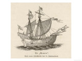 One of the Five Vessels of His Fleet the Caravel Victoria