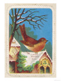 Robin Perched on a Church Roof