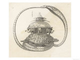 The Concept of the Universe: The Cosmic Turtle Featuring a Snake (Cobra) and Elephants Giclee Print