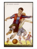 Boys Playing Football in Spanish Team Colours
