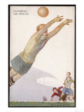 Goalkeeper Makes a Failed Attempt to Save the Ball