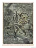Huge Octopus Nearly Succeeds in Overcoming American Diver Martin Lund But is Eventually Beaten Off