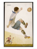 Player Clears the Ball in an Acrobatic Manner Giclee Print