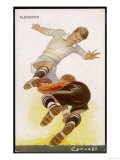 Buy Goalkeeper Makes a Brave Save at the Feet of an Oncoming Striker at AllPosters.com