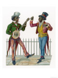 Buy Pair of Minstrels One Playing a Banjo at AllPosters.com