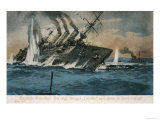 Buy The British Cruiser "Hermes" is Torpedoed and Sunk by a German U-Boat at AllPosters.com