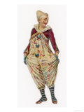 Clown Wearing Dungarees with Stripey Socks