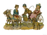Three Children and a Dog with Their Goat-Cart