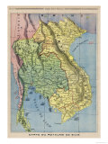 Map Showing the Kingdom of Siam Now Thailand