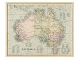 Map of Australia with Names of Counties