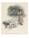 An American Girl Walks with an English Bull Terrier and and a Bulldog