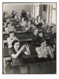 Class of Young Women Learning Sign Language at a School for the Deaf