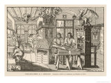 Buy Flat-Bed Press and Other Equipment of a German Printer's Workplace at AllPosters.com