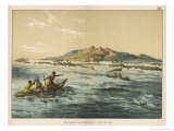 Puynipet Aka Bonibai &C in the Caroline Islands (Pacific) with Surrounding Coral Reef Giclee Print