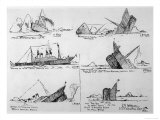 Sequence of Illustrations Showing the Sinking of the Titanic