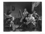 Samuel Pepys Pays Little Attention While Artist Paints Portrait of His Wife