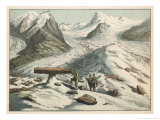 The Mer de Glace in the Alps with Moraines and Debris Giclee Print