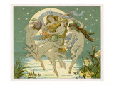 Buy Five Sky-Clad Fairies Dance in the Air Above a Lake at AllPosters.com