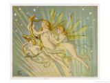 Buy Three Fairy Musicians Wearing Sashes Fly Through the Air Making Music as They Go at AllPosters.com