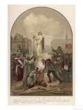 Joan of Arc Burned at the Stake in Rouen on 30 May 1431. Frere Isambard Holds up a Cross