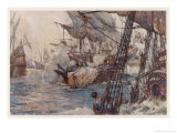 Buy Sir Richard Grenville in the "Revenge" Fights the Spaniards But "Revenge" is Sunk at AllPosters.com
