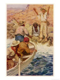 Buy Explorers Eyre and Wylie Reach the Sea Where They are Rescued by French Whalers at AllPosters.com