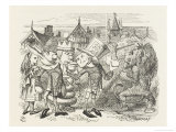 The Hatter with Alice the White King the Rabbit Messenger and the Lion