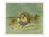 Buy Fairy Rides a Rat Carrying a Lantern to Warn Other Traffic of Their Approach at AllPosters.com
