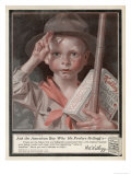 Buy An Advertisement for Kellogg's Cornflakes: an Small American Boy Scout Holds His Box of Cornflakes at AllPosters.com