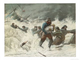 Buy Rescued! a Small Girl is Carried Ashore from a Sinking Ship by One of the Rescue Team at AllPosters.com