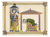 Saint Germain, Bishop of Paris and Heldric at the Abbey of Saint- Germain d'Auxerre Giclee Print