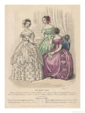 Buy Two Gowns with Corsage En Coeur One with a Fringed Bertha at AllPosters.com