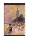 Buy By Rail and Sea from Paris to Brighton or London Featuring the Embankment and Big Ben 6 of 8 at AllPosters.com